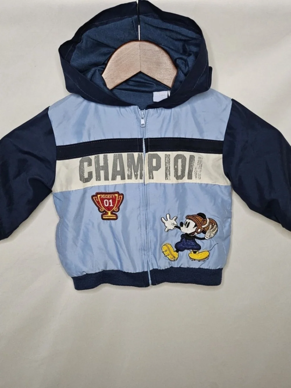 Disney Baby Boys Mickey Mouse Football Blue Champion 01 Zip Hoodie Jacket 18M